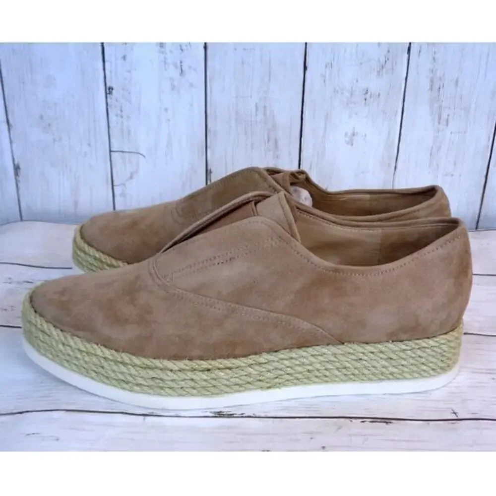 Via Spiga Berta Espadrille Platform Slip-On Suede Sneaker Macchiato Womens‎ 10